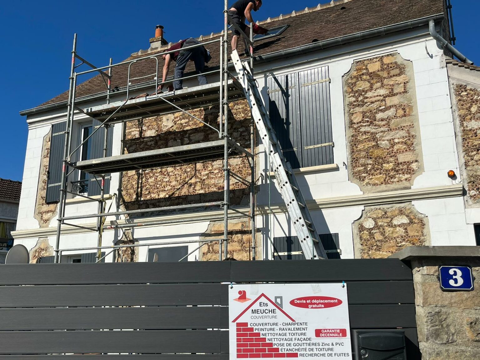 Toiture en cours de rénovation
